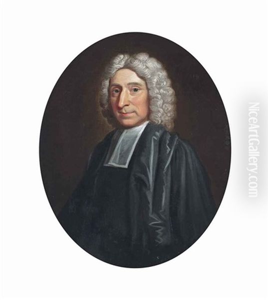 Portrait Of A Cleric, Half-length, In Robes Oil Painting by John Wollaston