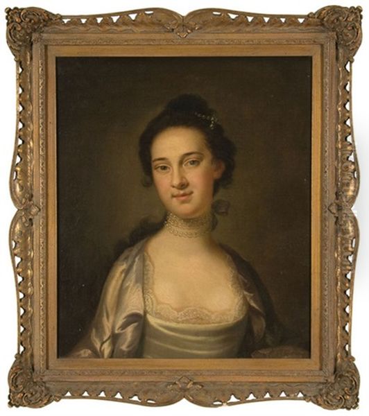 Portrait Of A Lady (charleston Lady?) Oil Painting by John Wollaston