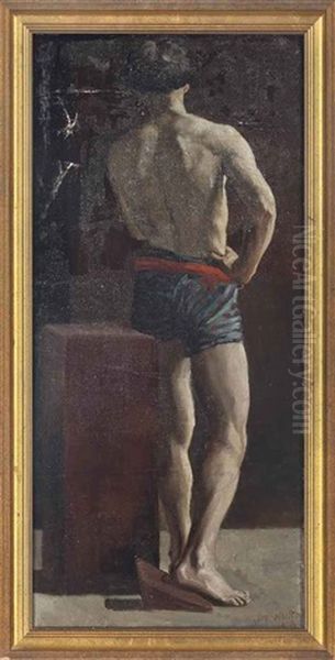 The Male Model Oil Painting by William Barnes Wollen