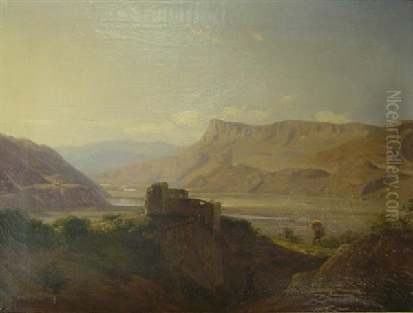 Romantische Fluslandschaft Oil Painting by Friedrich Ernst Wolperding