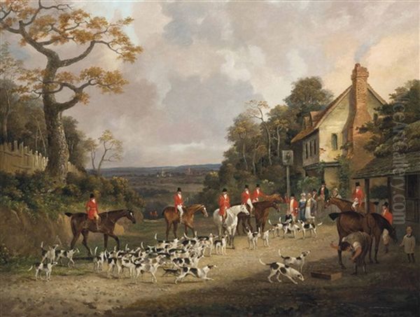 The Creme O'th Chase, The Essex Hunt Near Epping Oil Painting by Dean Wolstenholme the Elder