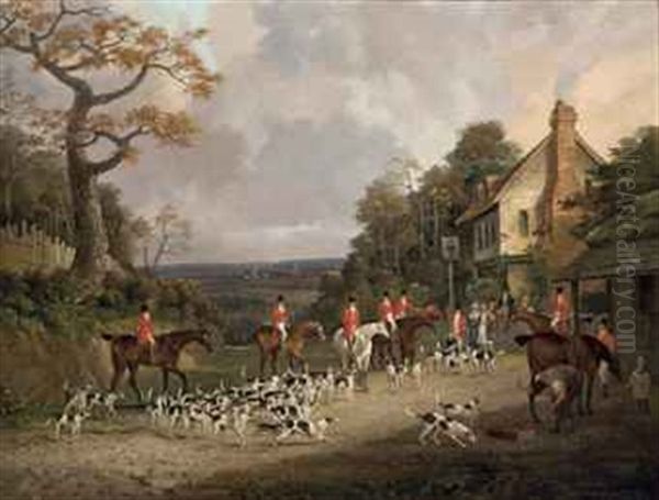 'the Creme O'th Chase', The Essex Hunt Near Epping Oil Painting by Dean Wolstenholme the Elder