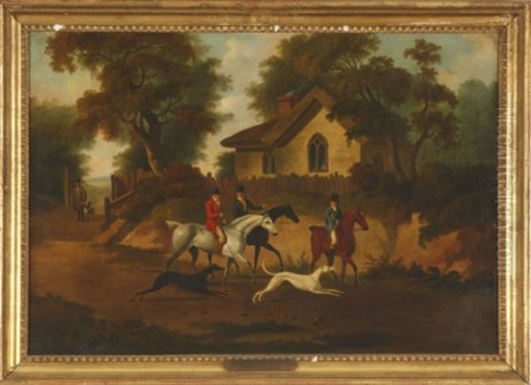 Hunt Scene Oil Painting by Dean Wolstenholme the Elder