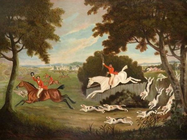 Hunting Scenes: A Pair Oil Painting by Dean Wolstenholme the Younger