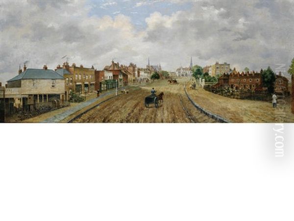 A View Of Highgate Village From North Hill Oil Painting by Dean Wolstenholme the Younger