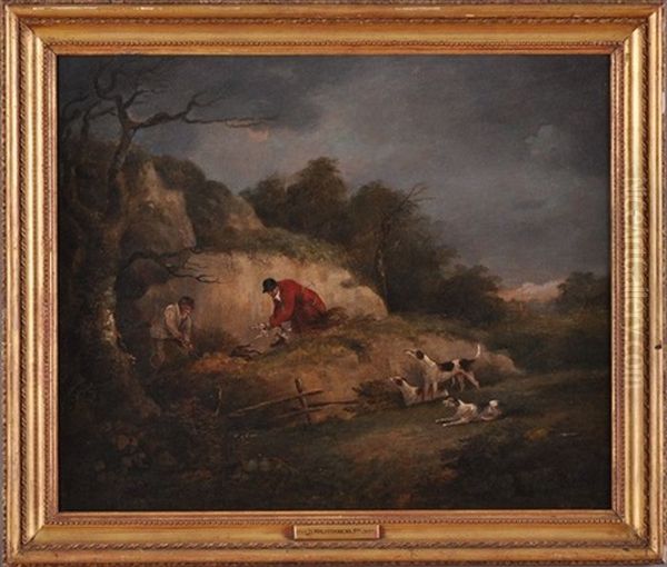 Terriers Ratting Oil Painting by Dean Wolstenholme the Younger