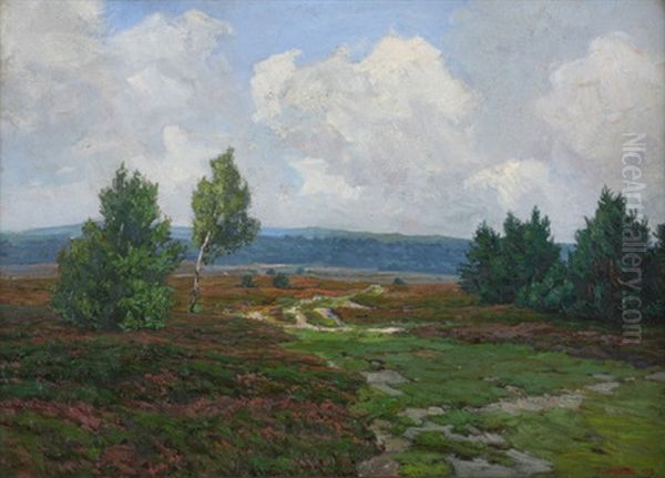 Am Kottenforst (heidelandschaft Bei Bonn) Oil Painting by Anton Wolter