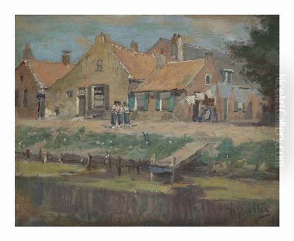 A View On Bunschoten Oil Painting by Hendrik Jan Wolter