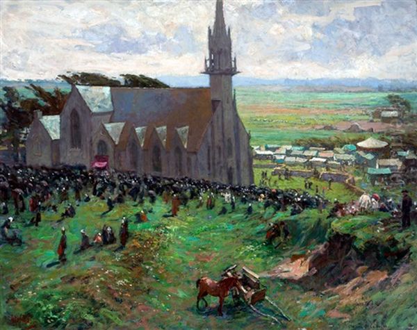 Pardon De St. Anne De La Palud, Bretagne Oil Painting by Hendrik Jan Wolter