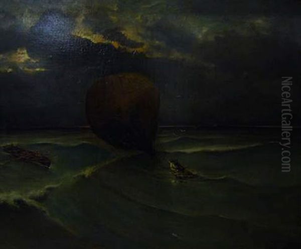 Sauvetage D'un Ballon Libre En Mer by Eugene Jacques Hubert Wolters