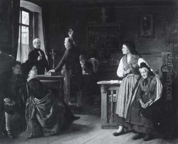 The Oath Oil Painting by Berthold Woltze