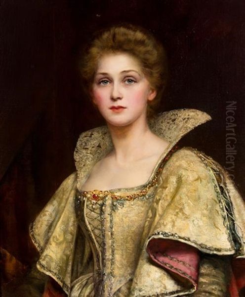 Portrait Of Amy Robsart Oil Painting by William Clarke Wontner