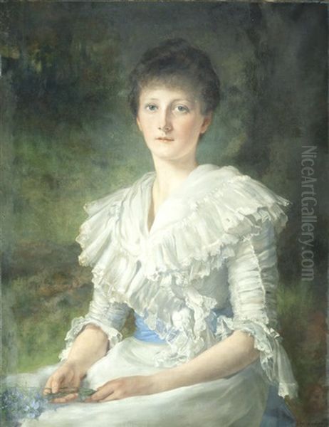 Portrait Of Mrs Mary Milnes Gaskell Oil Painting by William Clarke Wontner