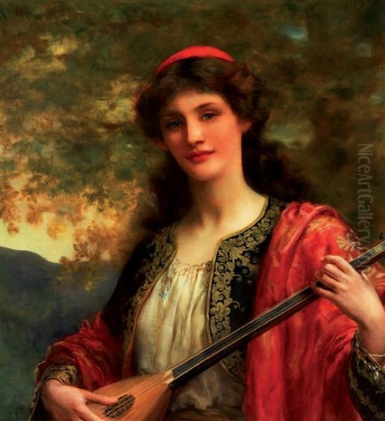 Ud Calan Sarayli Kadin Oil Painting by William Clarke Wontner