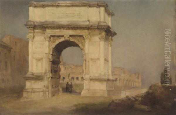 The Arch Of Titus, Rome Oil Painting by Catherine Mary Wood