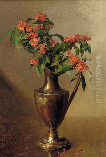 Milkweed In A Ewer Oil Painting by Catherine Mary Wood