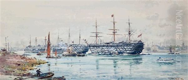 Training Ships At Gosport by Frank Watson Wood