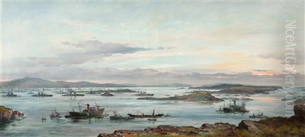 Scapa Flow, Surrender Of The German High Seas Fleet, December 1918 by Frank Watson Wood