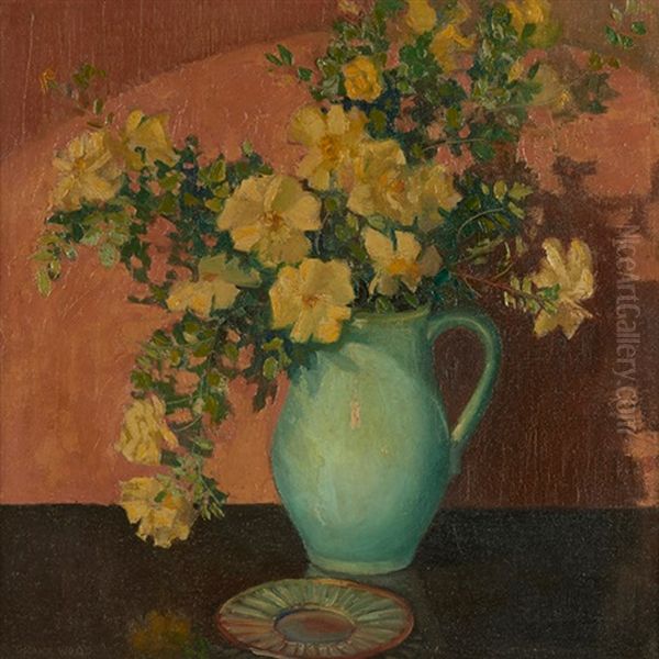 Yellow Roses Oil Painting by Grant Wood