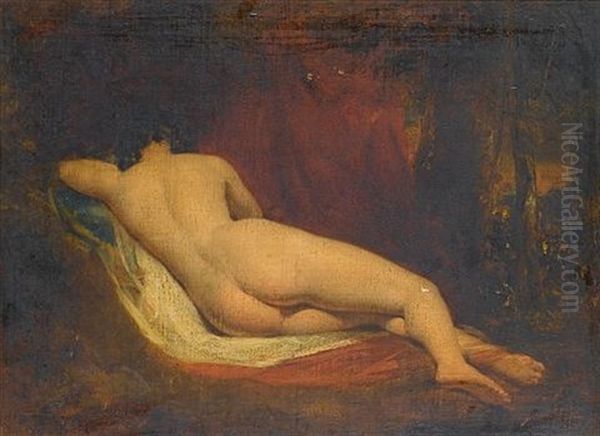 Reclining Female Nude Oil Painting by John Wood