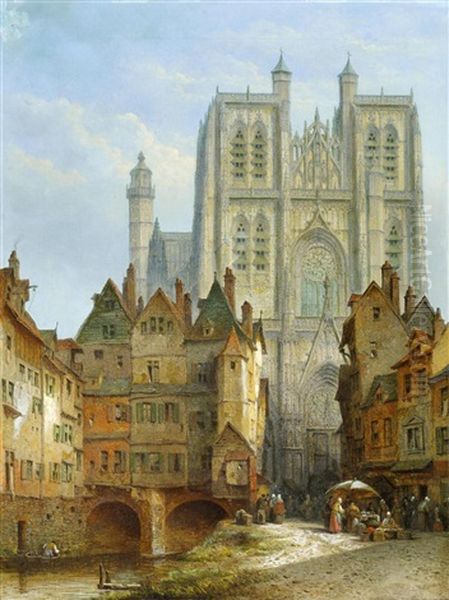 Die Kathedrale In Abbeville Oil Painting by Lewis John Wood