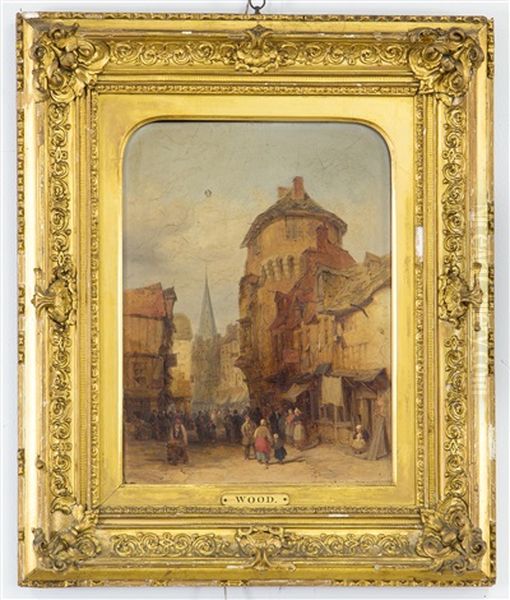 Grand Rue, Vitre, Brittany; La Porte D'horloze, Normandy; And Another Normandy Street Scene by Lewis John Wood