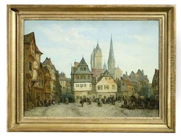 Limburg An Der Lahn. Blick In Die Altstadt Mit Dem Dom St. Georg Oil Painting by Lewis John Wood