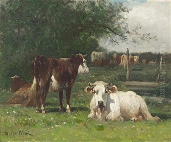 Kuhweide Am Waldrand Oil Painting by Ogden Wood