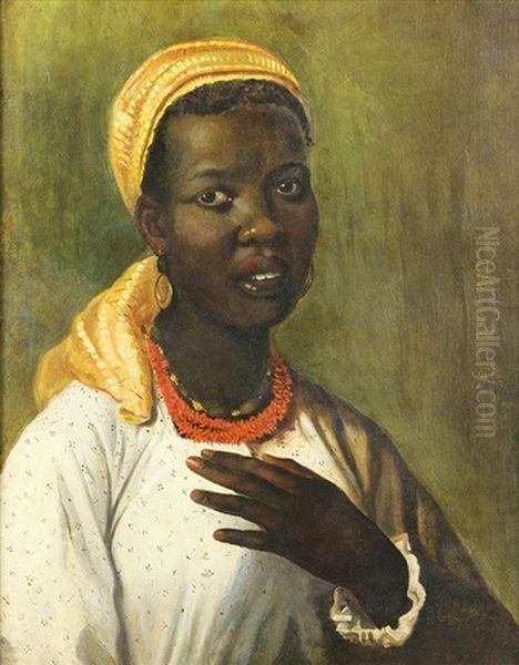 Portrait Of An African Woman Oil Painting by Thomas Waterman Wood