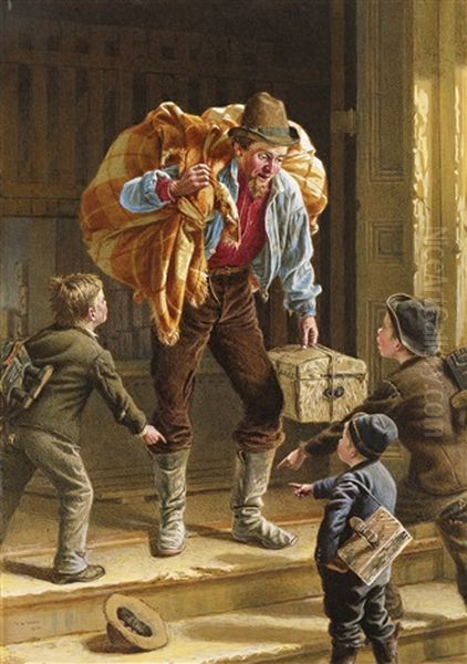 Need Your Boots Shined, Mister? Oil Painting by Thomas Waterman Wood