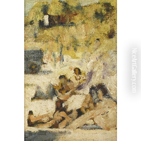 Weekend Bathers Oil Painting by William John Wood