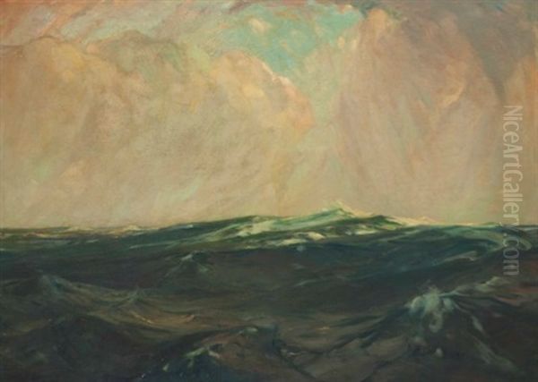 At Sea Oil Painting by Charles Herbert Woodbury