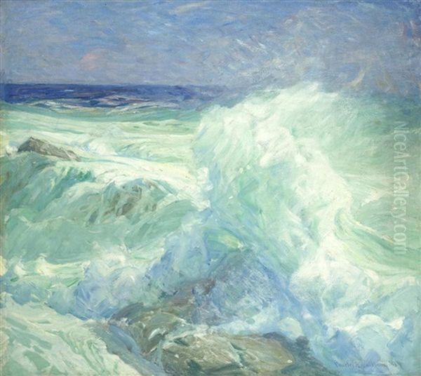 The Breaker Oil Painting by Charles Herbert Woodbury