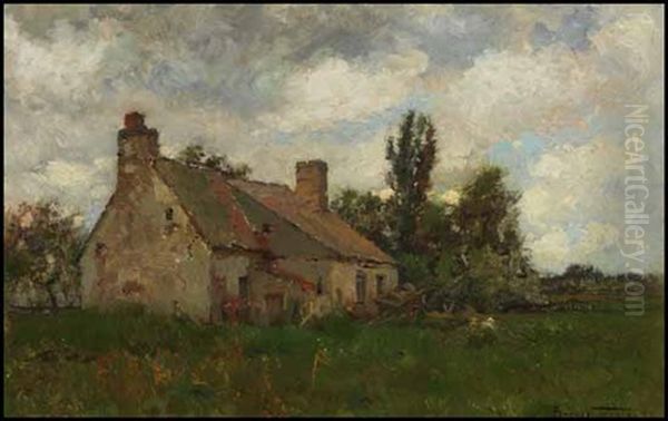 Landscape With Cottage Oil Painting by Percy Franklin Woodcock