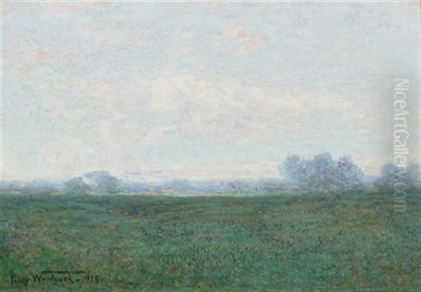 Landscape With Passing Clouds Oil Painting by Percy Franklin Woodcock