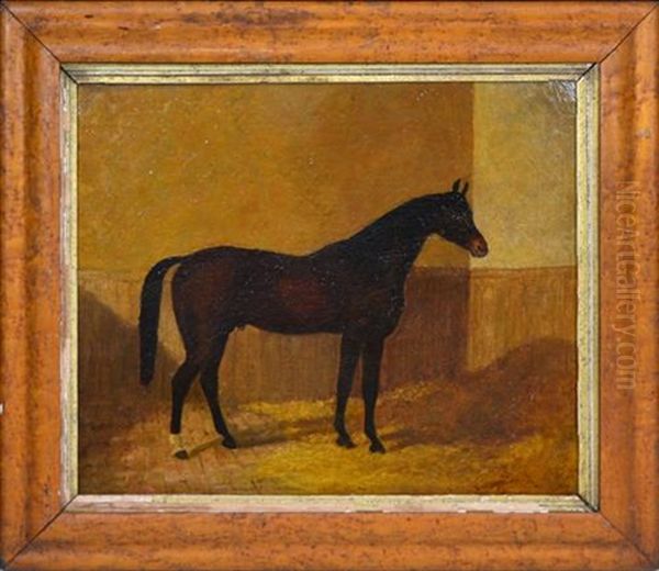 Chestnut Horse Oil Painting by Frederick Woodhouse Sr.