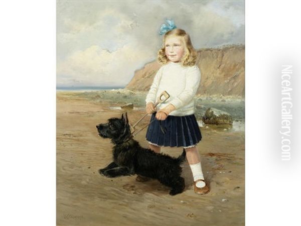 A Visit To The Beach Oil Painting by William Woodhouse