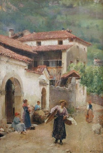 A Village In Veneto Oil Painting by Henry Woods