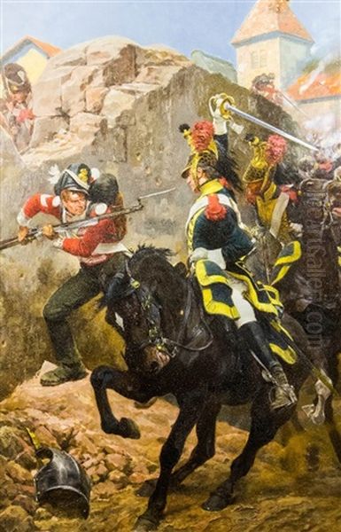 The Defence Of Hougoumont Oil Painting by Richard Caton Woodville Jr.