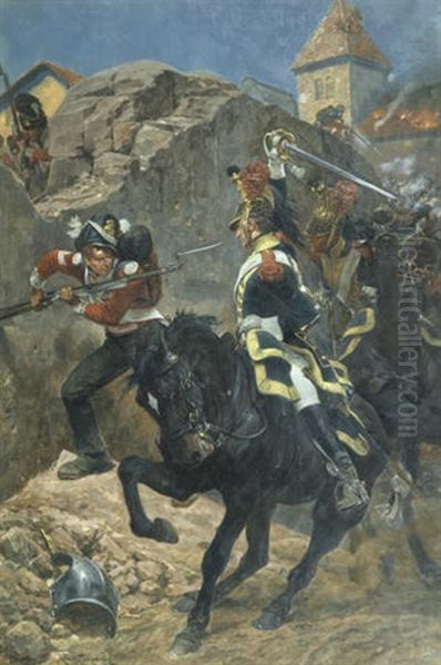 The Defence Of Hougoumont Oil Painting by Richard Caton Woodville Jr.