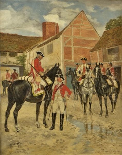 Leaving The Billet (+ The Advance Guard; Pair) Oil Painting by Richard Caton Woodville Sr.