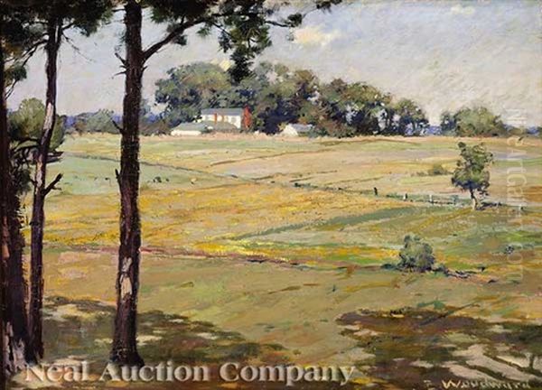 An Upcountry Farm, Among Fields Oil Painting by Ellsworth Woodward