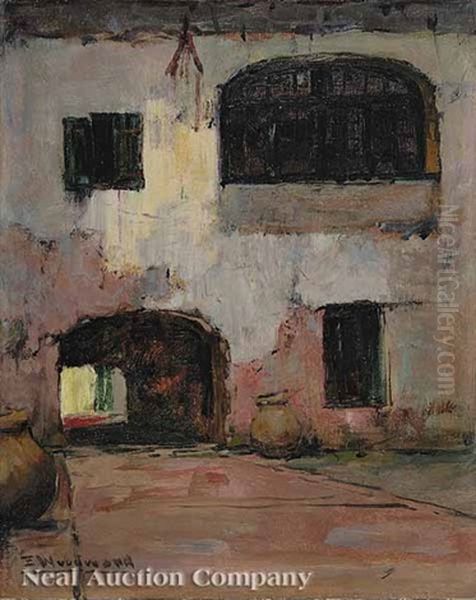 A Courtyard In The Old Quarter, New Orleans by Ellsworth Woodward