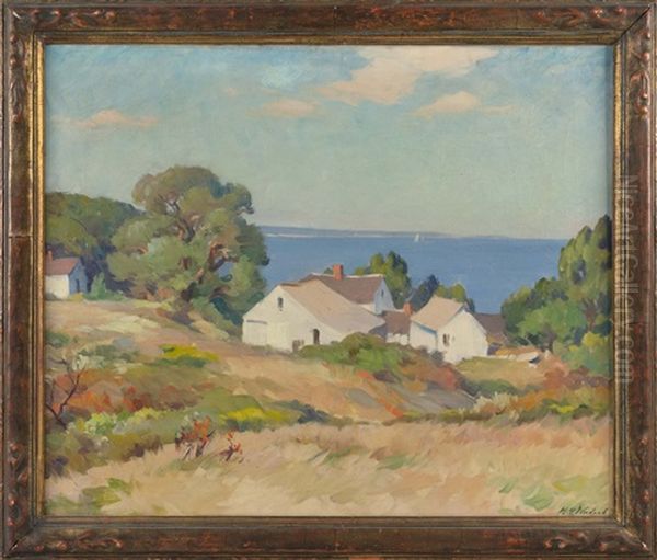 Houses On Telegraph Hill, Provincetown, Massachusetts Oil Painting by Mabel May Woodward