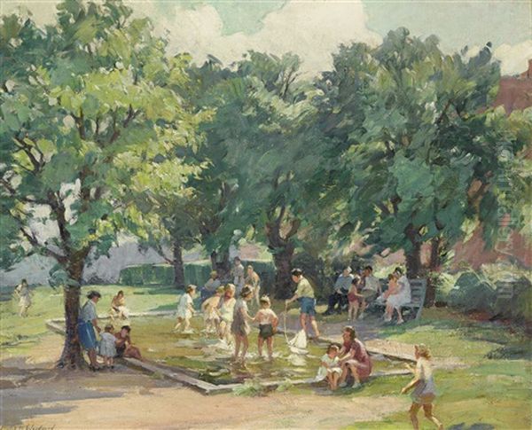 Afternoon At The Playground Oil Painting by Mabel May Woodward