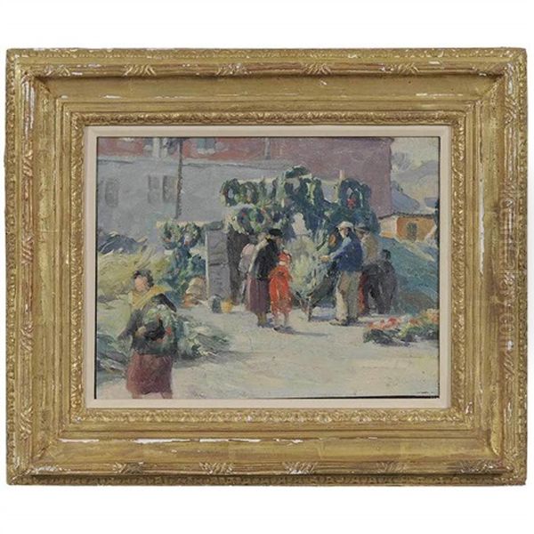 Christmas Time Oil Painting by Mabel May Woodward