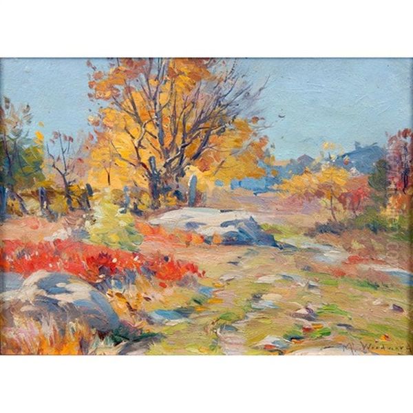 Wooded Landscape Oil Painting by Mabel May Woodward