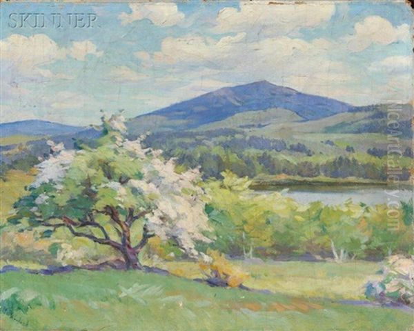 Lakeside Orchard Oil Painting by Mabel May Woodward