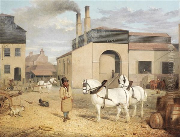 Hodgson's Brewery Oil Painting by Thomas Woodward