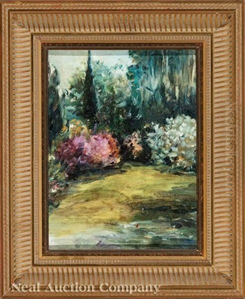 A Corner Of William Woodward's Garden At The Studio, Biloxi, Mississippi Oil Painting by William Woodward